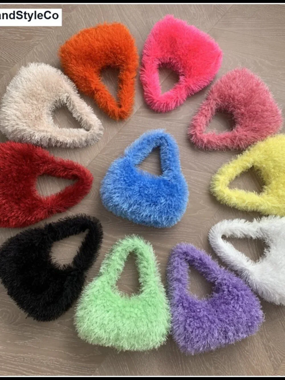 Faux Fur Fluffy Hobo Bag Furry Handbag Fuzzy Tote Shoulder Purse for Women